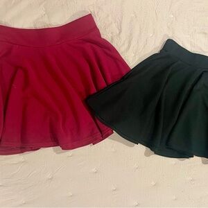 Elegant Women's Skater Skirt Set - Red and Black